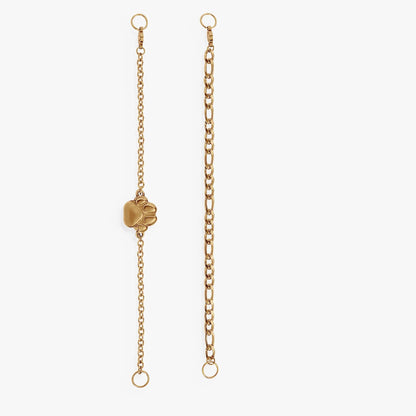 Paw Print Stranded Bracelet Set by Alex and Ani, two gold-tone chain bracelets with paw charm on Tampa Home & Garden Store