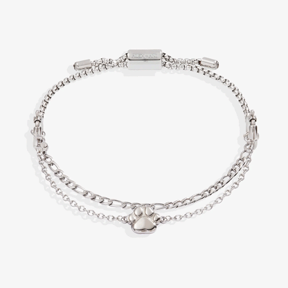 Paw Print Stranded Bracelet Set, silver linked chain with paw charm, ALEX AND ANI on Tampa Home & Garden Store