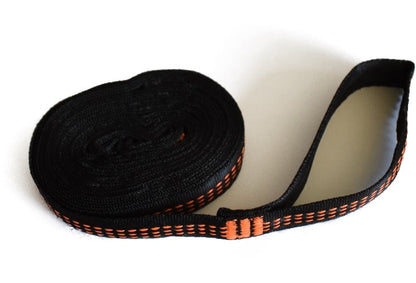 Hammock Tree Straps River Country Gear, black nylon with orange weave, hammock parts on Tampa Home & Garden Store