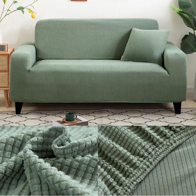 Stretch Armchair Slipcover Stevvex green fabric washable and water resistant sofa cover on Tampa Home & Garden Store