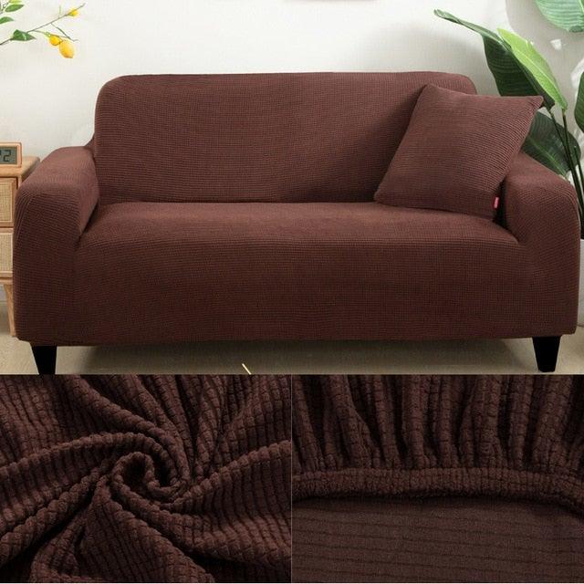 Stevvex Stretch Armchair Slipcover brown waffle-knit fabric washable sofa cover on Tampa Home & Garden Store