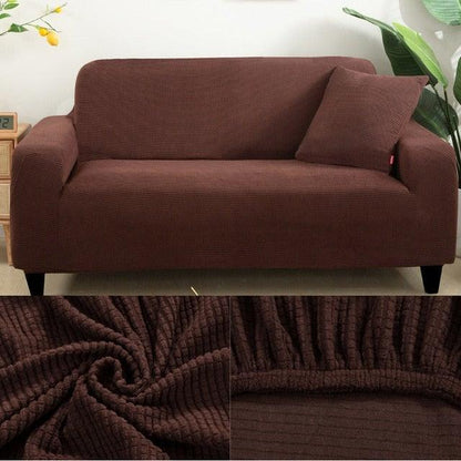 Stevvex Stretch Armchair Slipcover brown waffle-knit fabric washable sofa cover on Tampa Home & Garden Store