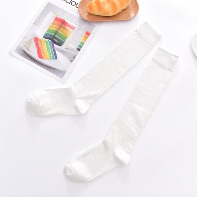 Stevvex white thigh-high stockings, a pair of hosiery for girls on Tampa Home & Garden Store