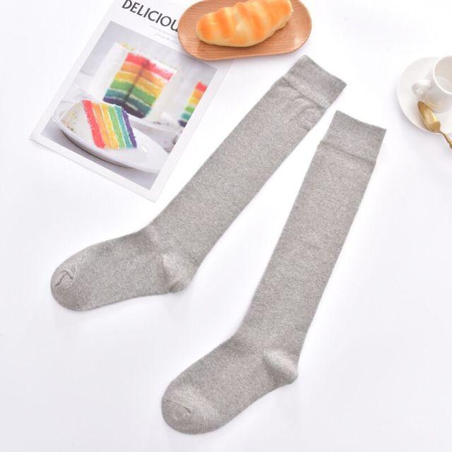 Stevvex grey thigh-high stockings pair, knit hosiery ST12210AYF for school wear on Tampa Home & Garden Store