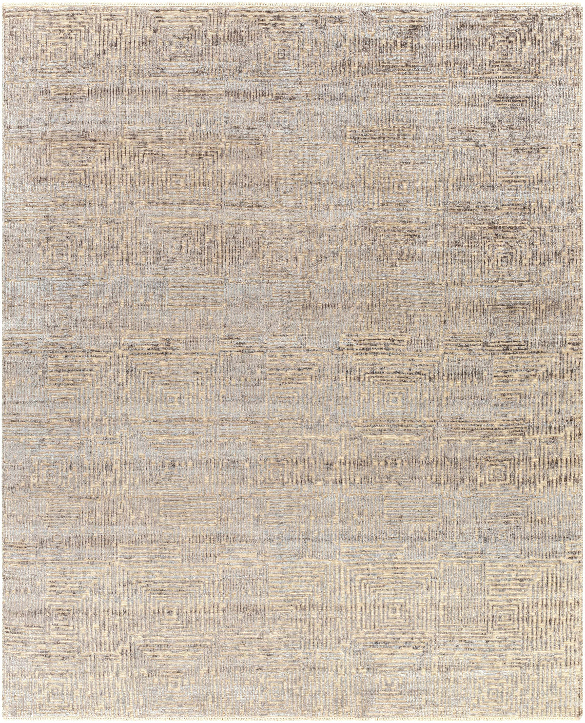 Struie Area Rug by Boutique Rugs in taupe gray geometric square pattern on Tampa Home & Garden Store