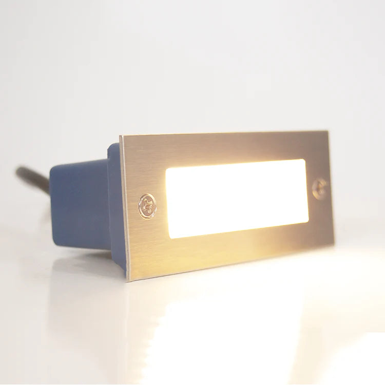 Aplique de pared de ladrillo empotrado para exteriores STS02, iluminación LED para escalones o escaleras