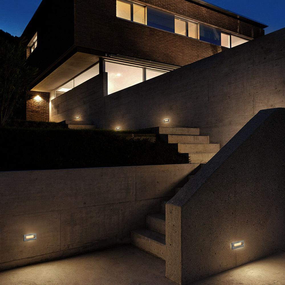 Aplique de pared de ladrillo empotrado para exteriores STS02, iluminación LED para escalones o escaleras