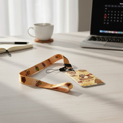 Capybara ID card holder with peach lanyard and playful capybara design on Tampa Home & Garden Store