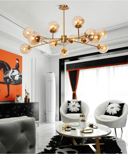 Study Bedroom Living Room Hotel LED Household Glass Chandelier - Tampa Home & Garden Store