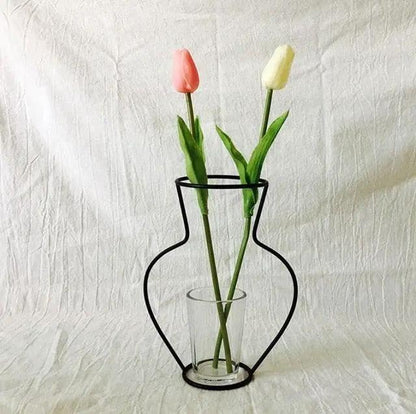 Nordic Style Retro Flower Vase Frame Wall Hanging