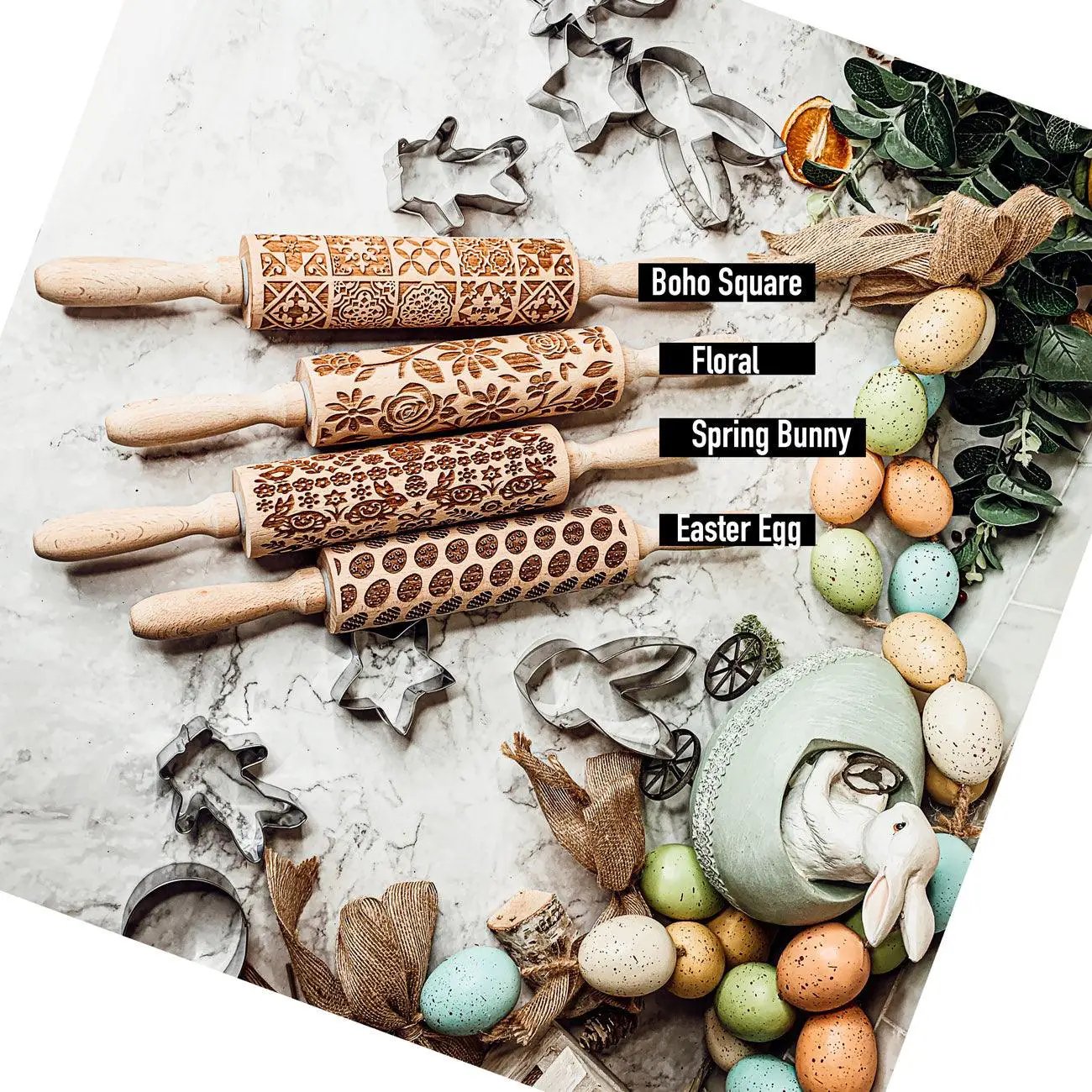 Easter and Spring Rolling Pins for Baking Fun