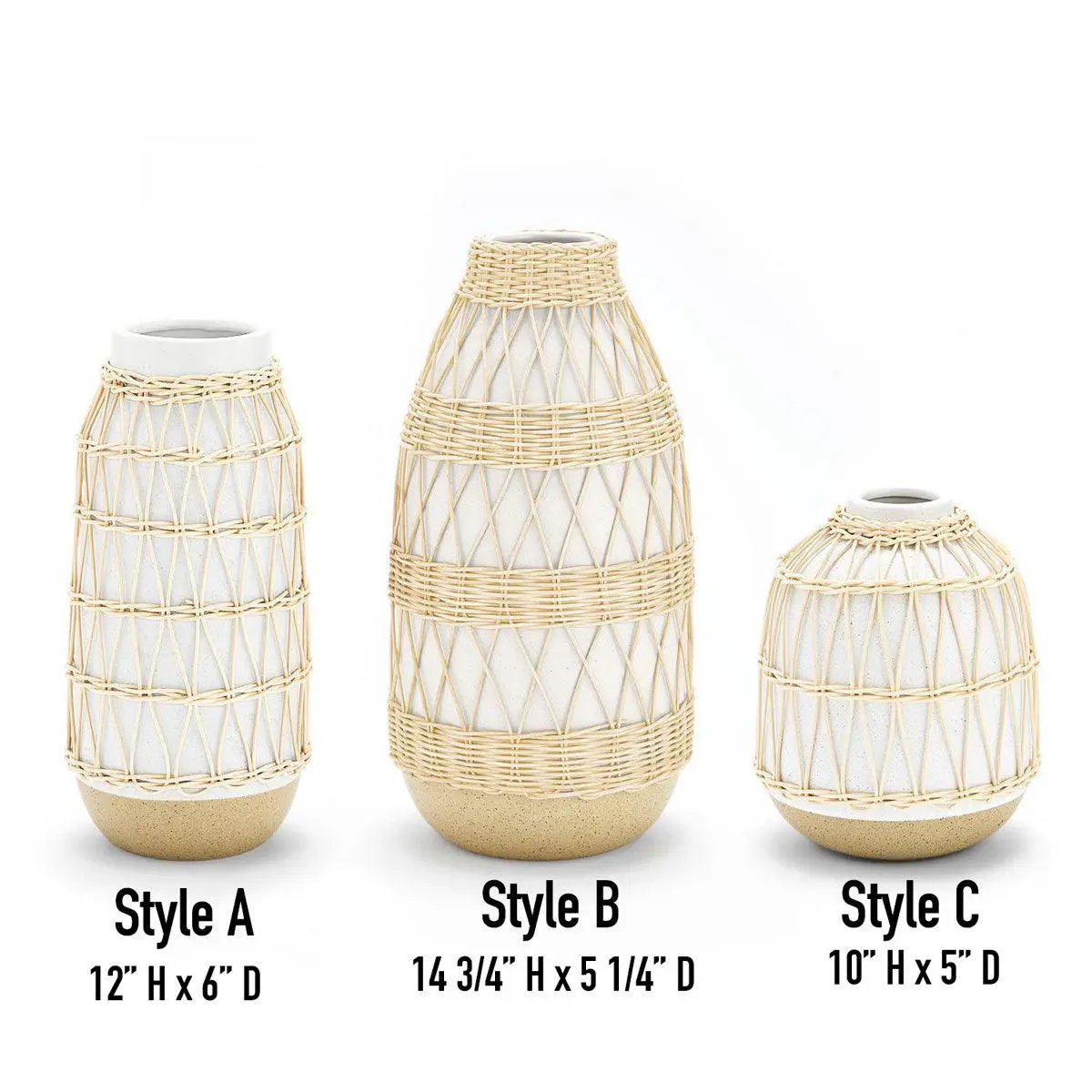 Madison Willow Vase Set for Home Decor and Style