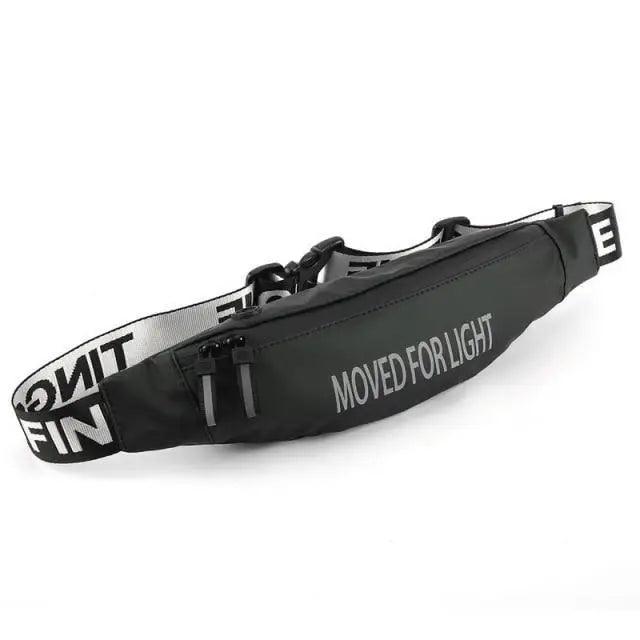 Stevvex waterproof money belt fanny pack in black with reflective strap and zip pockets on Tampa Home & Garden Store