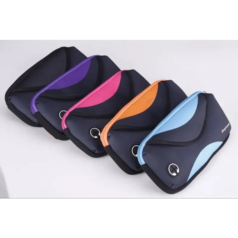 Stevvex neoprene waterproof fanny bag set of 4 navy with purple pink orange and light blue accents on Tampa Home & Garden Store