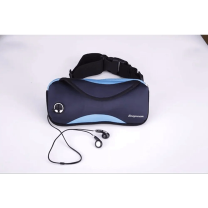 Stylish neoprene waterproof fanny bag navy with blue accents, strap, Soopream earphones included on Tampa Home & Garden Store
