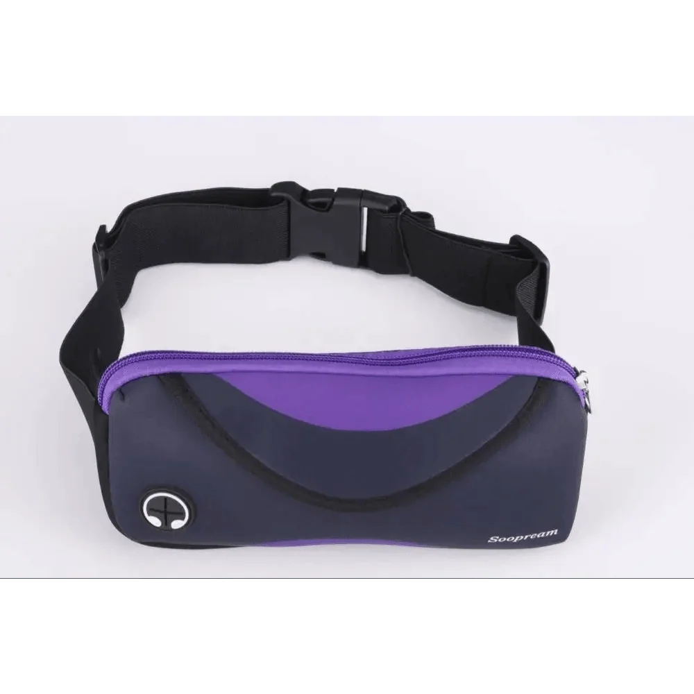 Stevvex neoprene waterproof fanny bag navy with purple zipper unisex waist pack on Tampa Home & Garden Store