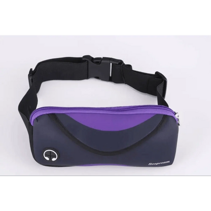 Stevvex neoprene waterproof fanny bag navy with purple zipper unisex waist pack on Tampa Home & Garden Store