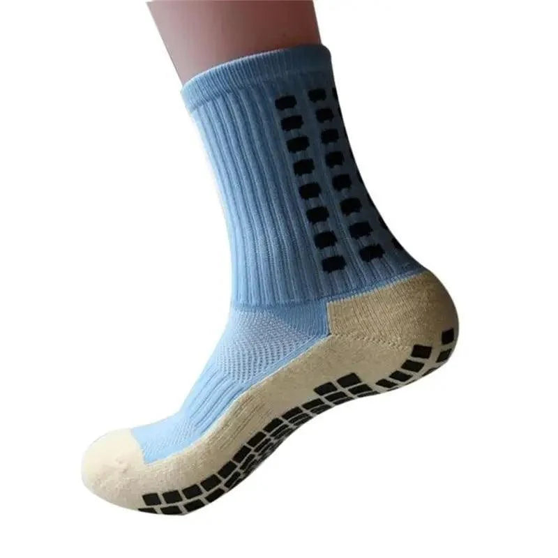 Athletic sock Stevvex blue anti-slip soccer sock with grip sole and breathable knit for men on Tampa Home & Garden Store