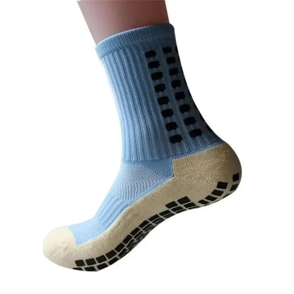 Athletic sock Stevvex blue anti-slip soccer sock with grip sole and breathable knit for men on Tampa Home & Garden Store