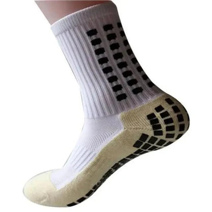 Athletic socks Stevvex white with black anti-slip grip dots, breathable cotton for men on Tampa Home & Garden Store