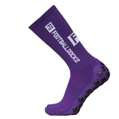 Soccer sock Stevvex purple cotton anti-slip with grip studs for men on Tampa Home & Garden Store