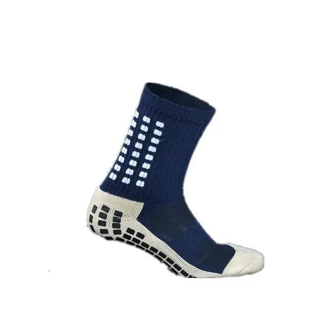 Athletic sock Stevvex blue cotton with anti-slip grip and white dots on sole on Tampa Home & Garden Store