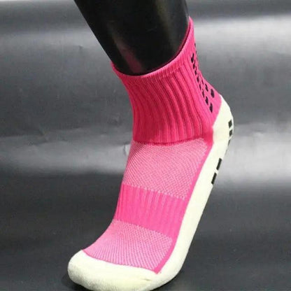 Stevvex cotton anti-slip soccer sock pink with breathable knit and grip sole for men on Tampa Home & Garden Store