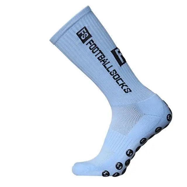 Stevvex lightweight light blue anti-slip soccer socks with breathable cotton and grip soles on Tampa Home & Garden Store