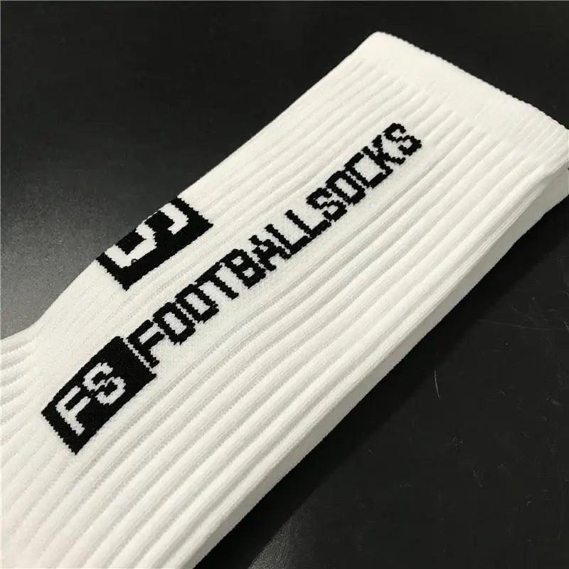 Stevvex white ribbed athletic football socks with black FOOTBALL SOCKS lettering on Tampa Home & Garden Store