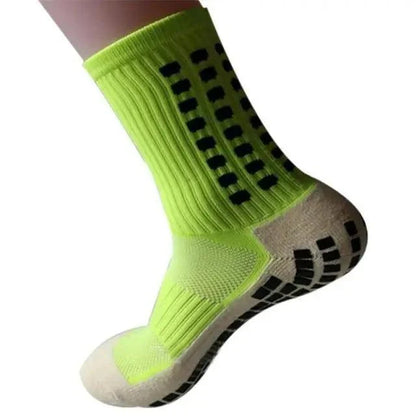 Stevvex athletic socks neon lime anti-slip grip, breathable cotton for men on Tampa Home & Garden Store