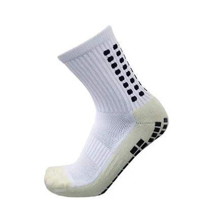 Stylish Sports Anti Slip Soccer Socks Stevvex white cotton athletic socks with grip dots on Tampa Home & Garden Store