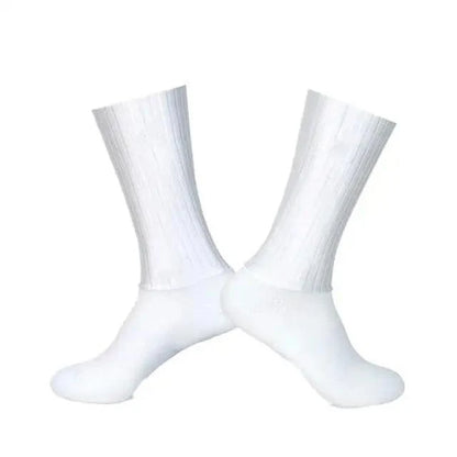 Stevvex white breathable cycling socks, ribbed anti-slip seamless design on Tampa Home & Garden Store