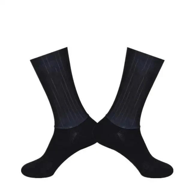 Stylish Summer Breathable Cycling Socks by Stevvex, two black seamless anti-slip socks on Tampa Home & Garden Store
