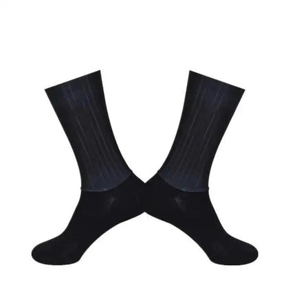 Stylish Summer Breathable Cycling Socks by Stevvex, two black seamless anti-slip socks on Tampa Home & Garden Store