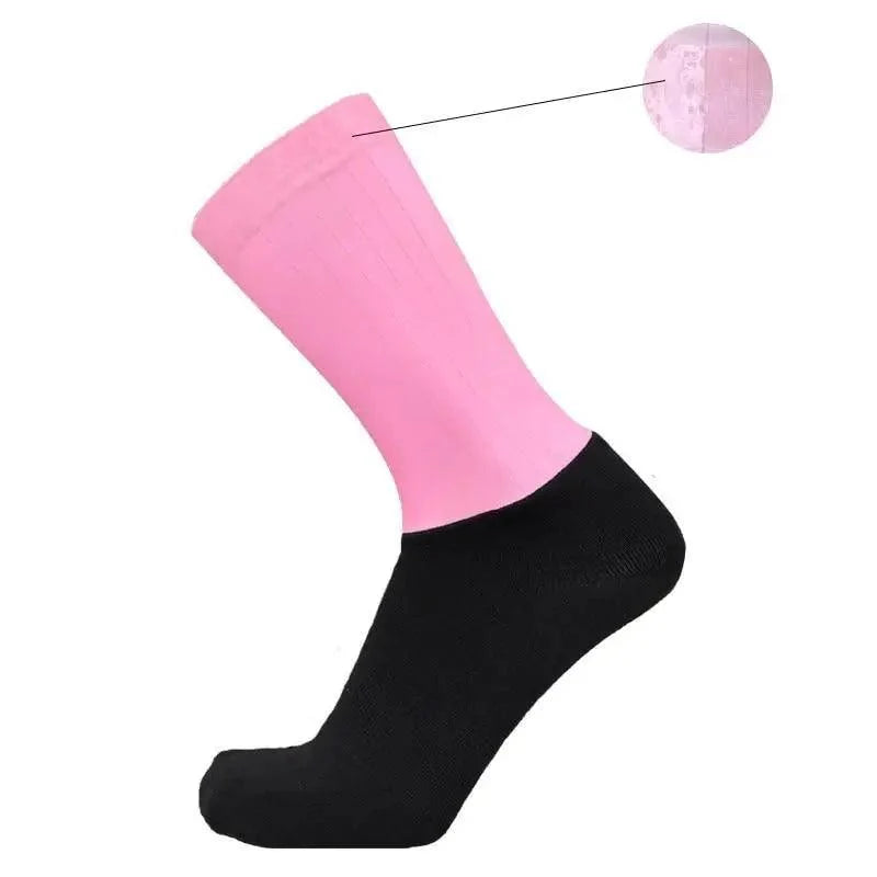 Stevvex athletic sock pink upper black sole breathable cycling sock on Tampa Home & Garden Store