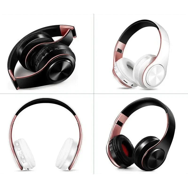 Stevvex over-ear wireless headphones, four color options black/rose-gold white/rose-gold on Tampa Home & Garden Store