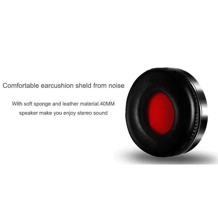 Over-ear headphones with black cushioned earcup and red inner ring, metal rim on Tampa Home & Garden Store