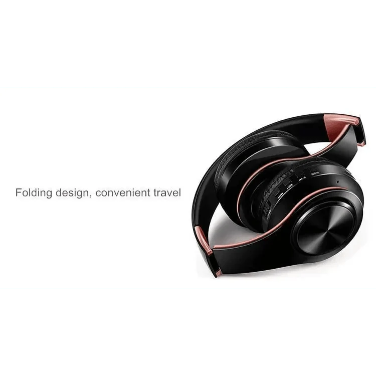 Stevvex over-ear wireless headphones with foldable black design and copper trim on Tampa Home & Garden Store