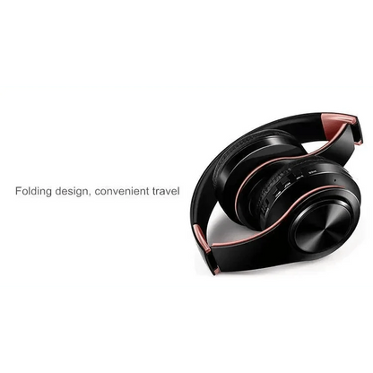 Stevvex over-ear wireless headphones with foldable black design and copper trim on Tampa Home & Garden Store