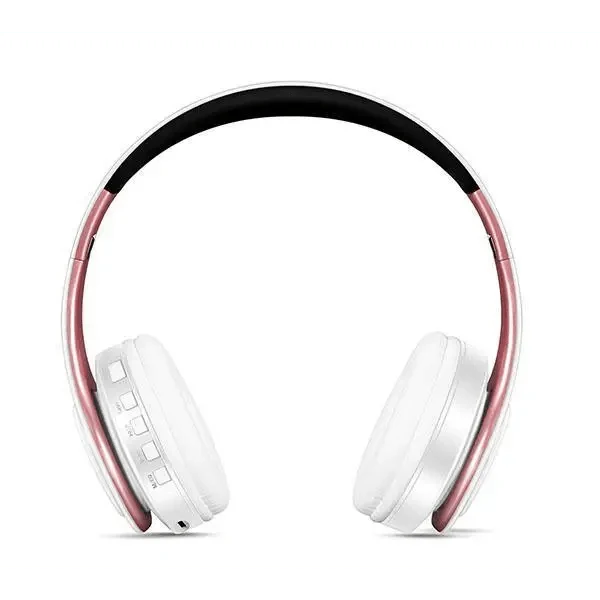 Over-ear wireless headphones with white cushions and rose-gold frame on Tampa Home & Garden Store