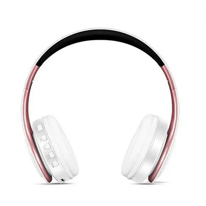 Over-ear wireless headphones with white cushions and rose-gold frame on Tampa Home & Garden Store