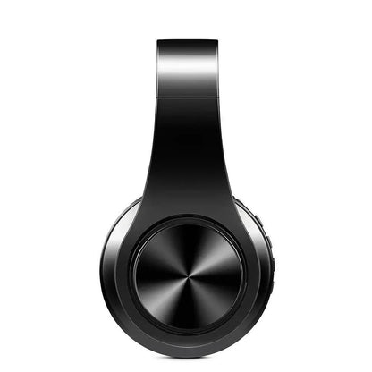 Stevvex over-ear wireless headphones black with circular brushed-metal ear cups on Tampa Home & Garden Store