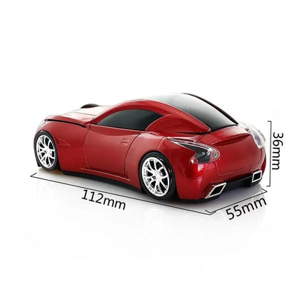 Stevvex car-shaped wireless mouse red 1600 DPI USB receiver for PC/Laptop on Tampa Home & Garden Store