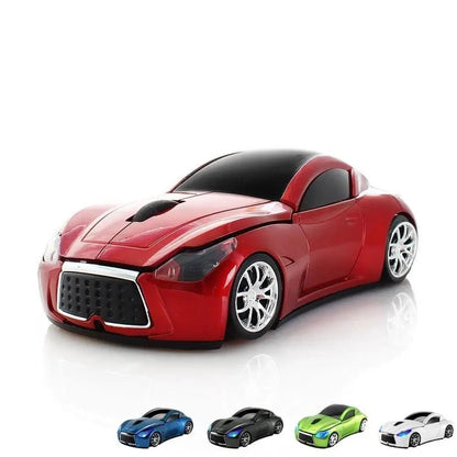 Stevvex car-shaped wireless mouse red 3D ergonomic PC gamer with 1600 DPI USB, 5-color set on Tampa Home & Garden Store