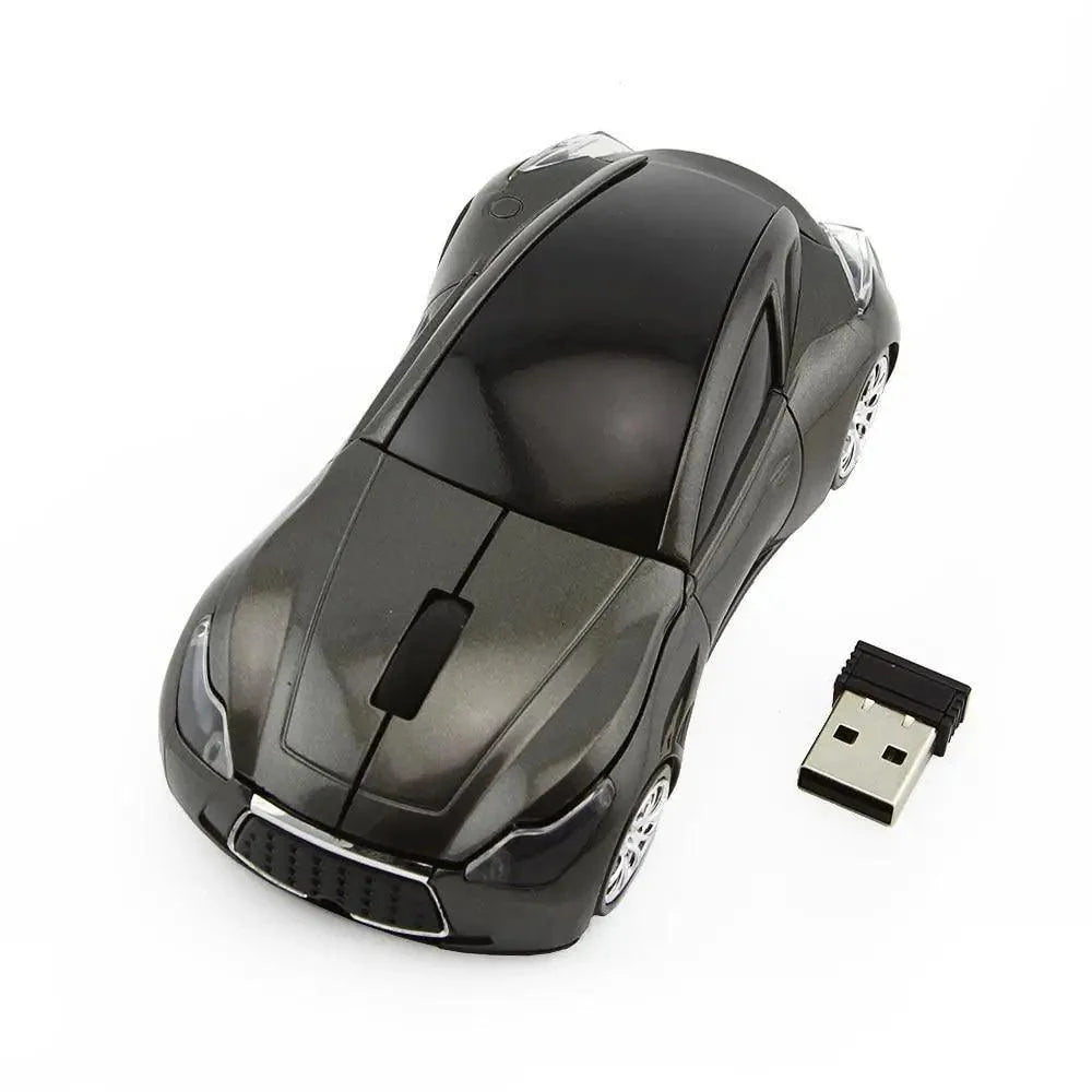 Car-shaped wireless computer mouse with USB receiver, black 1600 DPI ergonomic Stevvex on Tampa Home & Garden Store