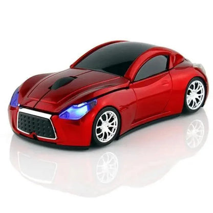 Stevvex car-shaped wireless computer mouse red glossy finish 1600 DPI USB receiver on Tampa Home & Garden Store