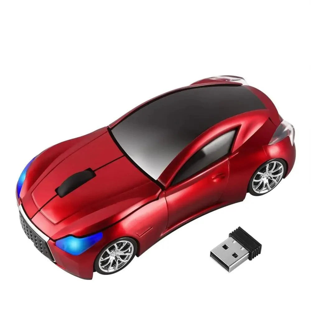 Stevvex red car-shaped wireless computer mouse with USB receiver, 1600 DPI on Tampa Home & Garden Store
