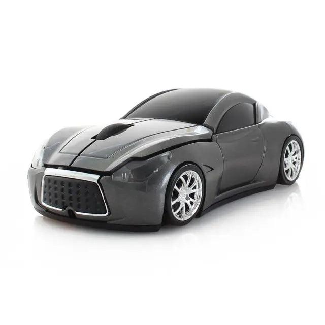 Stevvex wireless car-shaped mouse gray metallic 3D ergonomic design 1600 DPI USB receiver on Tampa Home & Garden Store