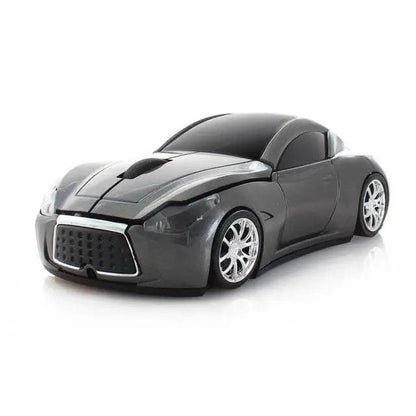 Stevvex wireless car-shaped mouse gray metallic 3D ergonomic design 1600 DPI USB receiver on Tampa Home & Garden Store