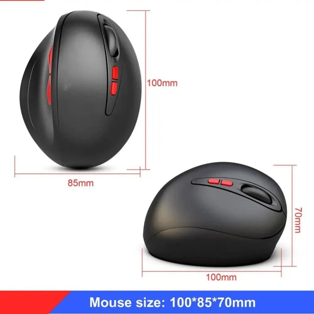 Stevvex wireless gaming mouse vertical ergonomic USB rechargeable black with red accents on Tampa Home & Garden Store